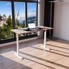 elektrisch höhenverstellbarer Schreibtisch ECO 140 x 60 cm - Gestell Weiss, Platte Walnuss Bild 2