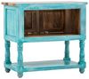 Badset Santa Cruz blau 2-teilig von massivum Mango-Holz 80x75x45 cm Badezimmer-Möbel Waschtisch mit Spiegel Badmöbel-Set Flurmöbel Bild 5