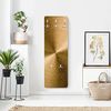 Bilderdepot24 Garderobenpaneel gold Muster Goldener Kreis gebürstet Design (ausgefallenes Flur Wandpaneel mit Garderobenhaken Kleiderhaken hängend), moderne Wandgarderobe - Flurgarderobe im schmalen Hakenpaneel Design Bild 3