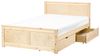 Bett mit 2 Schubladen DAUPHIN Kiefernholz Hellbraun 120 x 200 cm Bild 4