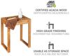 WENKO Hocker Mod. Fondi quadratischer Badhocker aus massivem Akazienholz FSC® Zertifiziert 60 x 39 x 30 cm Braun Bild 4