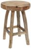Spetebo Massiver Teak Holz Hocker 42 cm - Massivholz Sitzhocker Stabiler Gästehocker Bild 3