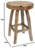 Spetebo Massiver Teak Holz Hocker 42 cm - Massivholz Sitzhocker Stabiler Gästehocker Bild 2
