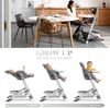 Hauck Baby Hochstuhl Grow Up mit Liegefunktion ab Geburt - Babystuhl mit Tisch, Rollen, klappbar, mitwachsend und höhenverstellbar - Grau Melange Bild 2
