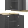 Badmöbel-Set Livia Anthrazit/Eiche 3 Teile, mit Hochschrank Vicco Bild 5