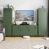 MEUBLE COSY TV Schrank Sideboard mit 3 Türen und Regal Ablage Wohnzimmer Schränke aus Metall für Wohnzimmer Esszimmer Schlafzimmer Arbeitszimmer, Industrial Style, 120 cm lang, Grün Bild 4