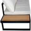 DRW Ecksofa-Set mit schwarzem Aluminiumtisch und PS-Lamellen und beigefarbenen Kissen, 227 x 63 x 69 cm Bild 5