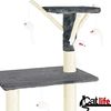 BAKAJI Kratzbaum für Katzen, Sisal, Spielplatz für Katzen, Spielplatz, Kratzer, Säulen, Höhe 144 cm (grau) Bild 3