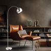 Stehlampe, Chrom, Schalter, Metall, weiß, H 150cm Bild 4