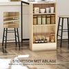 HOMCOM Bargruppe 3-tlg. mit Küchentisch, Stauraum, 2 Hocker, Fußstützen, (Bartisch mit Barhocker Set, 3-tlg, Bartisch-Set), im Modern-Stil, platzsparend, für Esszimmer, Küche, Stahl, Eiche Bild 3