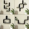 Wandregal Broby im 4er Set 30 x 30 x 16 cm Schwarz [en. casa] Bild 4