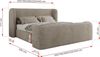 Polsterbett mit Lattenrost, Doppelbett für Schlafzimmer, Gepolstertes Kopfteil - EMORA CLASSIC DUO - 200 x 200 cm - Beige Struktur Bild 2