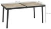 Outsunny Gartentisch, Balkontisch, 145x85 cm Terrassentisch für 6 Personen mit Holzoptik, Esstisch für Garten, Stahlgestell, Grau Bild 3