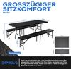 24Move Gartentisch Bierzeltgarnitur 3er-Set, Klappbarer Tisch und Bänken im Rattan-Optik (für innen & außen, belastbar bis 150 kg, 3-teilig, mit 2 Sitzbänken und 1 Tisch), Festzeltgarnitur, wetterfest und pflegeleicht Bild 2