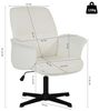 MEUBLE COSY Bürostuhl Ergonomisch Schreibtischstuhl mit höhenverstellbar Armlehnen 360° Drehbar Schminkstuhl Sessel für Büro Wohnzimmer Schlafzimmer Vanity, Bouclé Frottier, Weiß Bild 3