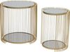 Kare Design Beistelltisch Wire Double (2-Set), Brass, Durchmesser 45cm, Elegant, Wohnzimmertisch, Couchtisch, Stahlgestell, Sofatisch, Spiegeltisch, 46 x 45 x 45 cm (H-B-T) Bild 2