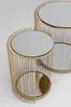 Kare Design Beistelltisch Wire Double (2-Set), Brass, Durchmesser 45cm, Elegant, Wohnzimmertisch, Couchtisch, Stahlgestell, Sofatisch, Spiegeltisch, 46 x 45 x 45 cm (H-B-T) Bild 3