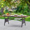 CASARIA® Polyrattan Gartentisch Akazie 190x90x74cm braun Bild 2