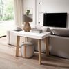 Skraut Home | Ausziehbarertisch | Multifunktionaler ausziehbarer | 140 | Für 6 Gäste | Hölzerne Beine | Moderner Stil | Weiß Bild 4