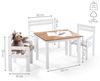 Home4You Kindersitzgruppe, Kiefernholz massiv, (4-tlg), mit 1 Tisch, 1 Sitzbank und 2 Stühlen Bild 4