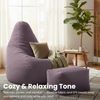 Loft 25 Sitzsack mit Hoher Rückenlehne für Erwachsene | Cordstoff, Innenfutter | Ergonomisches Design für Körperunterstützung (Mink, Sitzsack+Hocker) Bild 4