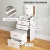 HOMCOM Schminktisch mit Rollhocker, Spiegel, 3 Schubladen (Kosmetiktisch, 1-St, Frisiertisch), Frisierkommode für Schlafzimmer, Weiß Bild 5