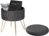 WOLTU SH63dgr Sitzhocker mit Stauraum Polsterhocker Samtstoff Golden Metallbeine, Kleiner Hocker Spielzeugkiste 31,5x35 cm, gepolsterte Fußhocker Abstellhocker, bis 150KG belastbar, Dunkelgrau Bild 5