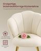 VASAGLE Esszimmerstuhl, blütenblattförmige Rückenlehne, gepolsterter Schminktischstuhl, Samt, bis 150 kg belastbar, Stahlbeine, für Küche, Wohnzimmer, Schlafzimmer, cremeweiß KDC099W101 Bild 4