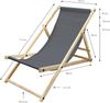 ECD Germany Gartenliege Holz Beachstuhl klappbarer Strandstuhl Strandliege Campingliege, 5 St, 5er Set Sonnenliege Anthrazit Klappliegestuhl 117x52x83cm Relaxliege Bild 3