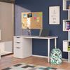 Wendbarer Schreibtisch mit Kommode mit zwei Schubladen und einer Tür, Farbe weiß, Maße 138 x 74 x 60 cm Bild 2