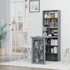 HOMCOM Schreibtisch Esstisch klappbar mit 6 Fächer Bücherregal mit 3 Regale Computertisch Bürotisch E1 Spanplatte Metallrahmen Dunkelgrau 98 x 51 x 153 cm Bild 2