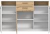 Forte WOY Sideboard 170, modernes Sideboard mit Ablage-Aufsatz, 3-türig, 2 Schubladen, Wohnzimmer, Flur, Holzwerkstoff, Weiß mit Artisaneiche Holzdekor, 169,6 cm breit x 106,5 cm hoch x 42 cm tief Bild 5