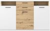 Forte WOY Sideboard 170, modernes Sideboard mit Ablage-Aufsatz, 3-türig, 2 Schubladen, Wohnzimmer, Flur, Holzwerkstoff, Weiß mit Artisaneiche Holzdekor, 169,6 cm breit x 106,5 cm hoch x 42 cm tief Bild 3