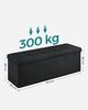 Songmics Sitzbank mit Stauraum, Sitztruhe, Aufbewahrungsbox, faltbar, max. statische Belastbarkeit 300 kg, mit Trenngitter aus Metall, 120 L, 110 x 38 x 38 cm, Leinenimitat, schwarz Bild 2