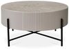 Milo Couchtisch Rund ø80 cm - Marmoroptik & Lamellenoptik Grau Bild 4