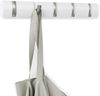 Umbra Flip 5 Garderobenhaken – Moderne, Schlichte und Platzsparende Garderobenleiste mit 5 Beweglichen Haken für Jacken, Mäntel, Schals, Handtaschen und Mehr, Hochglanz Weiß Bild 2