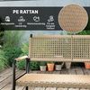 Outsunny Sitzgruppe mit 2er Sofa, Sessel, Glastisch, Kissen, (Gartenmöbel Set aus Polyrattan, 4-tlg, Lounge-Set für 4 Personen), für Garten Balkon, Dunkelgrau+Gelb Bild 4