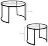 HOMCOM Couchtisch Beistelltisch mit Schwarz Stahlgestell und Tischplatte (Kaffeetisch, 2-St, Sofatisch), für Wohnzimmer, Schlafzimmer Schwarz Bild 3