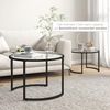 HOMCOM Couchtisch Beistelltisch mit Schwarz Stahlgestell und Tischplatte (Kaffeetisch, 2-St, Sofatisch), für Wohnzimmer, Schlafzimmer Schwarz Bild 5