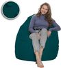 HomeIdeal - Sitzsack XXL Bodenkissen für Erwachsene & Kinder - Geeignet für Gaming oder Entspannen - Indoor wie Outdoor da er Wasserfest ist - mit EPS Perlen, Farbe:Petrol, Größe:XXXL Bild 5