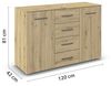 rauch Aditio Box, Kommode, 2-türig, 4 Schubladen, mit Softclose-Funktion, Farbe Eiche Artisan, BxHxT 120x81x42cm Bild 3