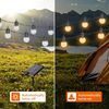 Aourow LED Solar Lichterkette Aussen,25 Glühbirnen 15,5m Deko-Lampe IP44 Wasserdicht mit 4 Helligkeitsstufen und 4-stufiger Zeiteinstellung,Außenbeleuchtung für Garten,Party,Fest,Warmes Weiß Bild 2