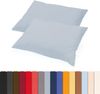 aqua-textil Classic Line Baumwoll Kissenbezug 2er-Set 40x60 Silbergrau Kissen Bezug Reißverschluss Jersey Kissenhülle Bild 2