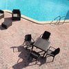 Dmora - Tisch im Freien Marte, Fester quadratischer Regal, Mehrzweck-Gartentisch mit Rattan-Effekt, 100% Made in Italy, 80x80h74 cm, Braun Bild 5