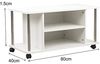 BAKAJI Wagen TV-Schrank, weiß, 4 Räder, Fernseher, Holz, MDF, Holzwerkstoff Metall, Medium Bild 4