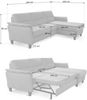 CAVADORE Schlafsofa Palera / Federkern-Ecksofa mit Schlaffunktion und Bettkasten / 244 x 89 x 163 / Mikrofaser-Bezug, Grau Bild 3