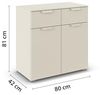 rauch Aditio Box, Kommode, 2-türig, 2 Schubladen, mit Softclose-Funktion, Farbe Beige, BxHxT 80x81x42cm Bild 3