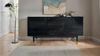 Sideboard Akazie Massivholz 160x81x42cm Schwarz 2 Türen 3 Schubladen Modern Bild 4