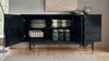 Sideboard Akazie Massivholz 160x81x42cm Schwarz 2 Türen 3 Schubladen Modern Bild 5