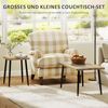 HOMCOM Couchtisch 2er Set Kaffeetisch mit Stahlrahmen (Sofatisch, 2-St, Beistelltisch), für Wohnzimmer, Natur Bild 4